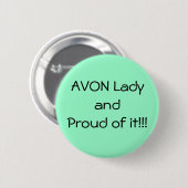 Badge Rond 5 Cm Bouton fier vert d'Avon (Devant & derrière)