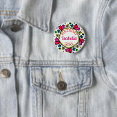 Badge Rond 5 Cm Bouton Fille d'anniversaire (En situation)