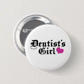 Badge Rond 5 Cm Bouton Fille Dentiste (Devant & derrière)