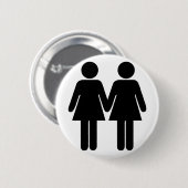 Badge Rond 5 Cm Bouton Fille + Fille (Devant & derrière)