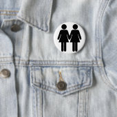 Badge Rond 5 Cm Bouton Fille + Fille (En situation)