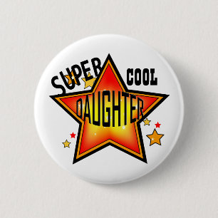 Badge Rond 5 Cm Bouton Fille Super Cool Star Funny