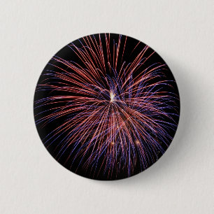 Badge Rond 5 Cm Bouton Fireworks