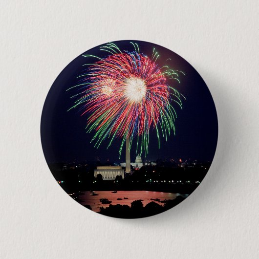 Badge Rond 5 Cm Bouton Fireworks (Devant)