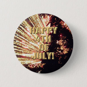 Badge Rond 5 Cm Bouton Fireworks 11 4 juillet