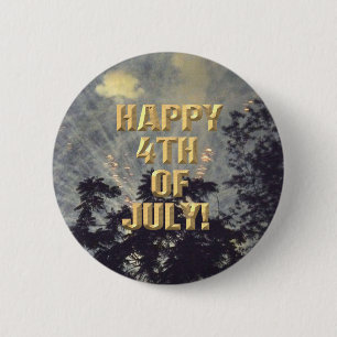 Badge Rond 5 Cm Bouton Fireworks 19 4 juillet