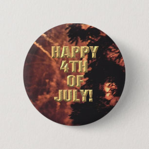 Badge Rond 5 Cm Bouton Fireworks 20 4 juillet