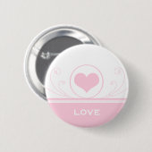 Badge Rond 5 Cm Bouton Flacon Coeur Mod, Rose Clair (Devant & derrière)