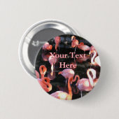 Badge Rond 5 Cm Bouton Flamant rose (Devant & derrière)