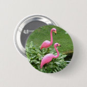 Badge Rond 5 Cm Bouton FLAMANTS ROSES PINK (Devant & derrière)