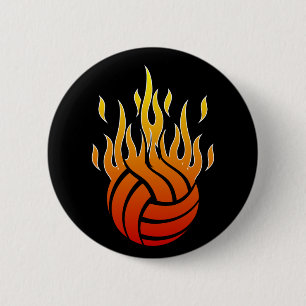 Badge Rond 5 Cm Bouton flamboyant de volleyball