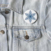 Badge Rond 5 Cm Bouton Flèche de neige bleu (En situation)