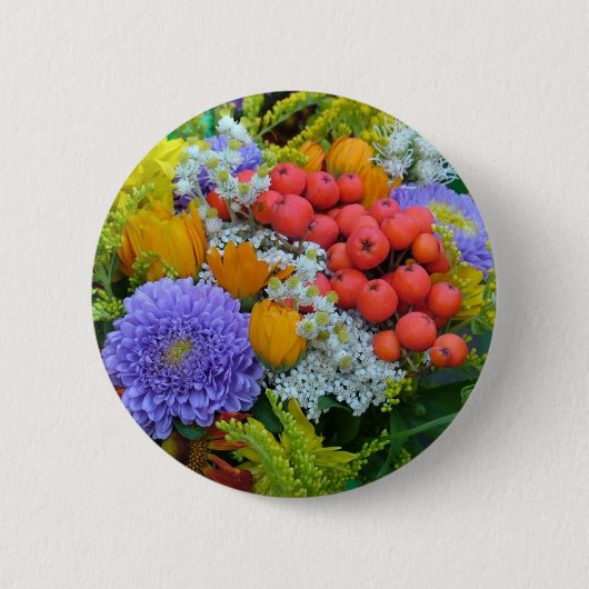 Badge Rond 5 Cm Bouton Fleur (Devant)