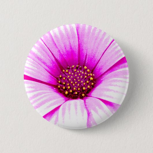 Badge Rond 5 Cm Bouton Fleur Rose (Devant)
