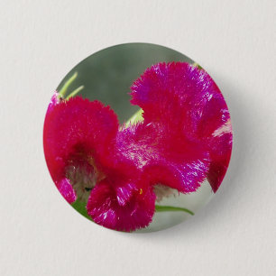 Badge Rond 5 Cm Bouton Fleur Rose