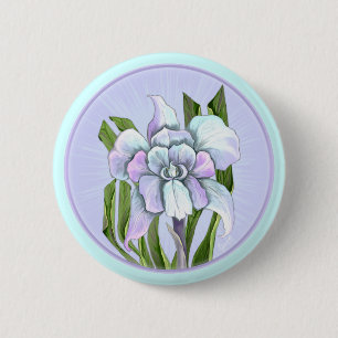 Badge Rond 5 Cm Bouton Fleur Smeraldo