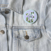 Badge Rond 5 Cm Bouton Fleur Smeraldo (En situation)