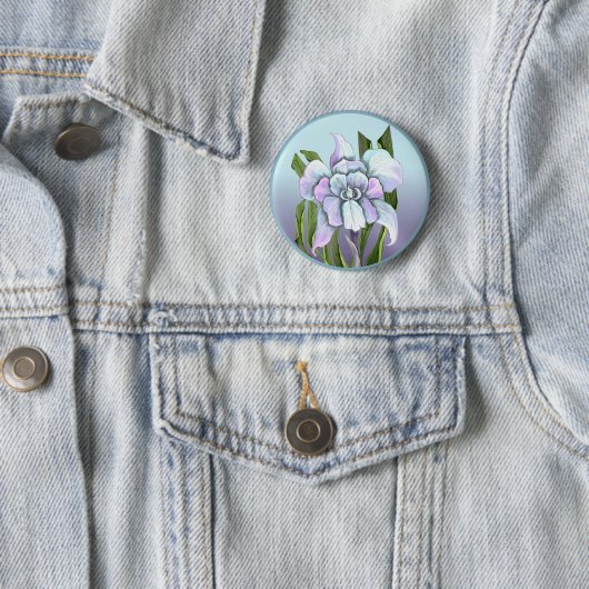 Badge Rond 5 Cm Bouton fleur Smeraldo (En situation)
