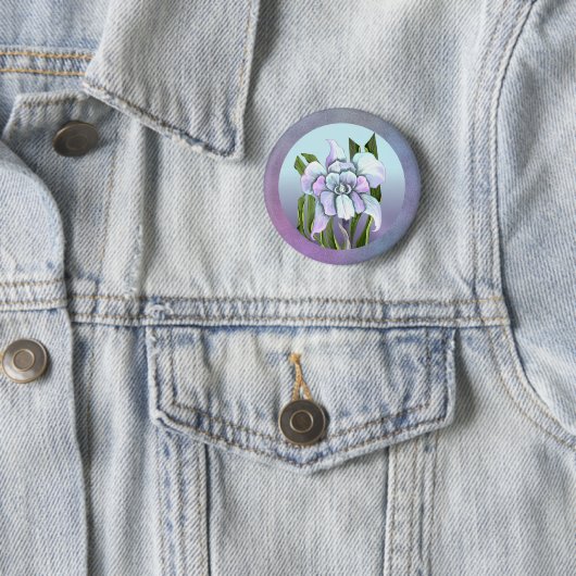 Badge Rond 5 Cm Bouton fleur Smeraldo (En situation)