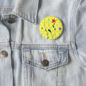 Badge Rond 5 Cm Bouton Fleurs (En situation)