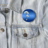 Badge Rond 5 Cm Bouton Fleurs d'aquarelle bleue (En situation)