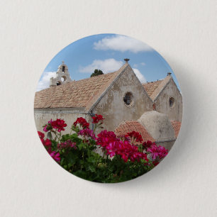 Badge Rond 5 Cm Bouton Fleurs de l'église