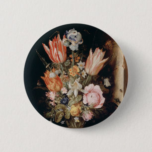 Badge Rond 5 Cm Bouton Fleurs de Van den Berghe