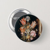 Badge Rond 5 Cm Bouton Fleurs de Van den Berghe (Devant & derrière)