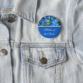 Badge Rond 5 Cm bouton fleurs d'hydrangée bleue (En situation)