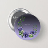 Badge Rond 5 Cm Bouton Fleurs Violettes Aquarelle (Devant & derrière)