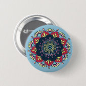 Badge Rond 5 Cm bouton floral bohème (Devant & derrière)