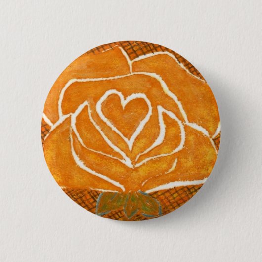 Badge Rond 5 Cm Bouton floral "Coeur Rose #3" (Devant)