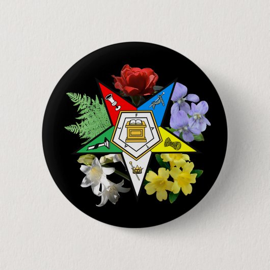 Badge Rond 5 Cm Bouton floral d'emblème d'OES (Devant)