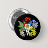 Badge Rond 5 Cm Bouton floral d'emblème d'OES (Devant & derrière)