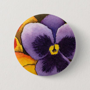Badge Rond 5 Cm Bouton floral "Pansy #1"