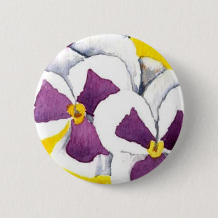 Badge Rond 5 Cm Bouton floral "Pansy #4"