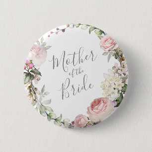 Badge Rond 5 Cm Bouton floral printanier pour la mère de la mariée