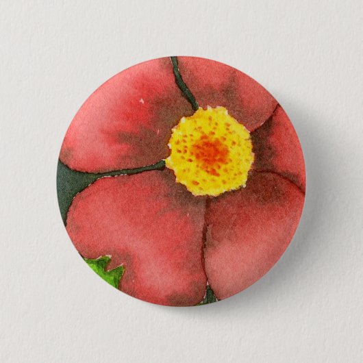 Badge Rond 5 Cm Bouton floral "Rose sauvage" (Devant)