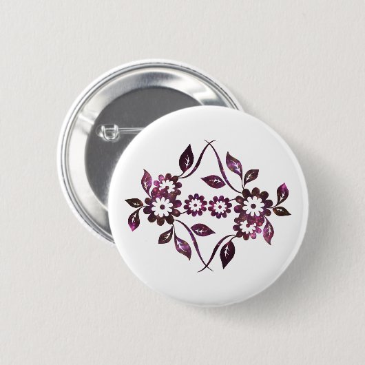 Badge Rond 5 Cm Bouton Flower (Devant & derrière)