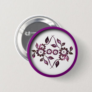 Badge Rond 5 Cm Bouton Flower