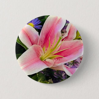 Badge Rond 5 Cm Bouton Flower