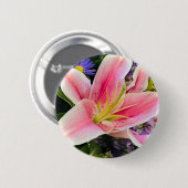 Badge Rond 5 Cm Bouton Flower (Devant & derrière)