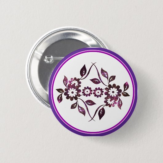 Badge Rond 5 Cm Bouton Flower (Devant & derrière)