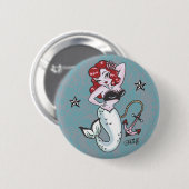 Badge Rond 5 Cm Bouton Fluff Molly Mermaid (Devant & derrière)