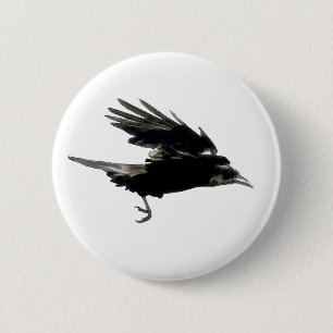 Badge Rond 5 Cm Bouton Flying CROW Art