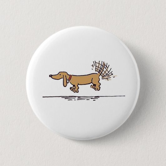 Badge Rond 5 Cm Bouton Flying Dachshund (Devant)