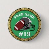 Badge Rond 5 Cm Bouton Football - Ajouter Nom et numéro (Devant)
