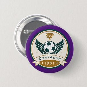 Badge Rond 5 Cm Bouton - Football - Personnalisé - Ajouter un nom
