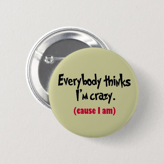 Badge Rond 5 Cm Bouton fou (Devant & derrière)