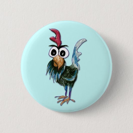 Badge Rond 5 Cm Bouton fou de coq (Devant)